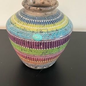 Vintage Hilda Whitegoat Navajo decorative painted jar vase